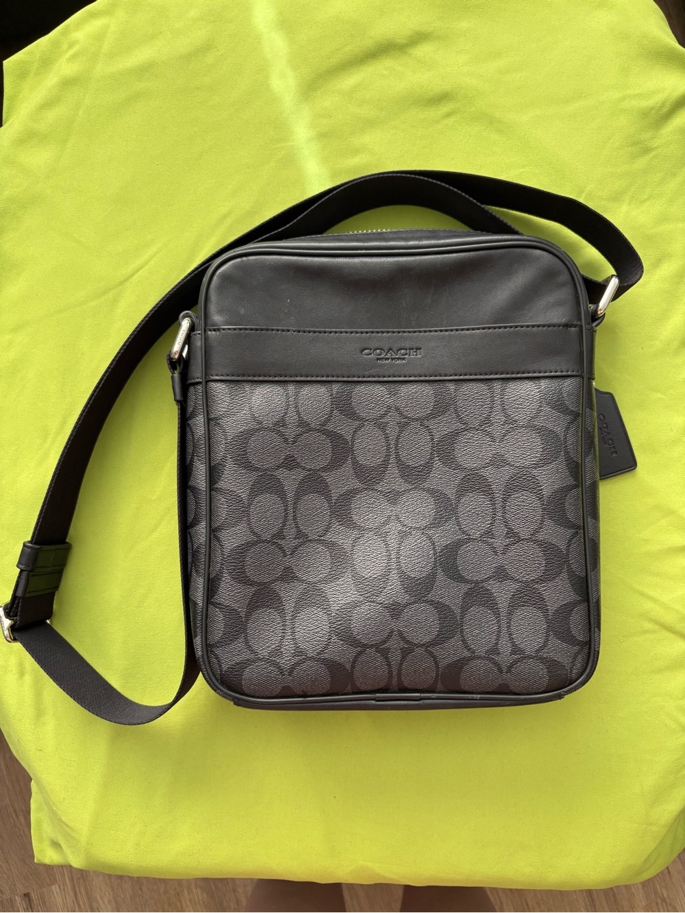 Coach Men's Signature Crossbody Bag in black
